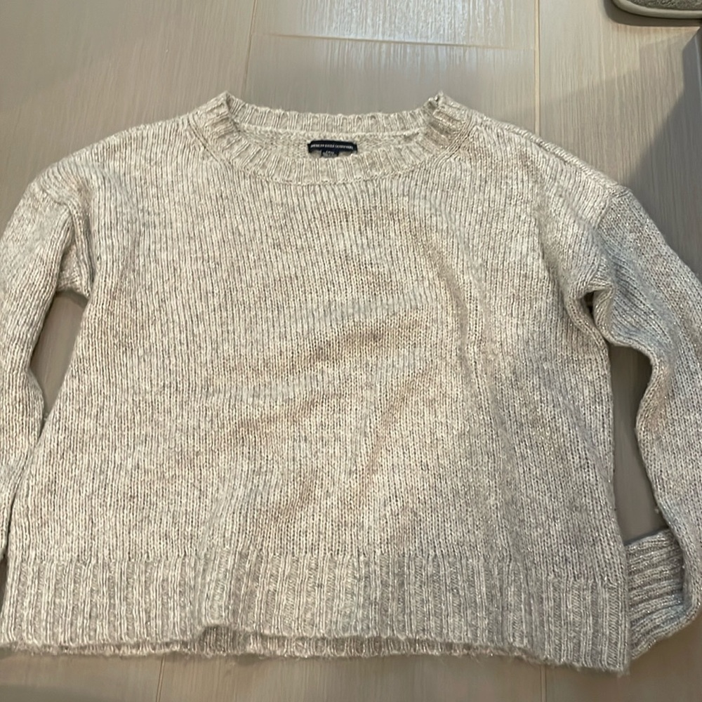Gray knit sparkle sweater